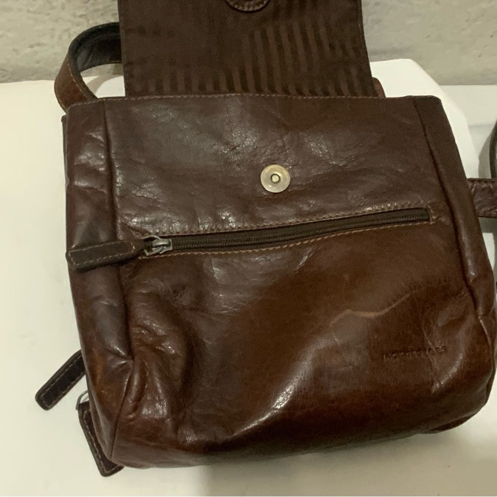 Jack Georges Voyager Leather Crossbody Brown Boho Cottage Embossed Floral - Picture 11 of 16